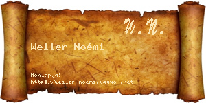 Weiler Noémi névjegykártya
